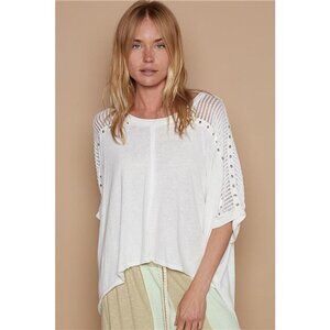 POL Eyelet Detail Studded High-Low Top